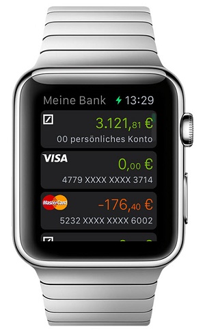Deutsche Bank Apple Watch App Finanzübersicht © Deutsche Bank 