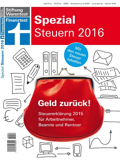 Finanztest Spezial Steuererklärung 2016 Cover © Stiftung Warentest