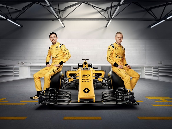 Formel 1 2016 Renault Sport F1 Kevin Magnussen und Jolyon Palmer mit dem Boliden R.S.16 © Renault Sport F1